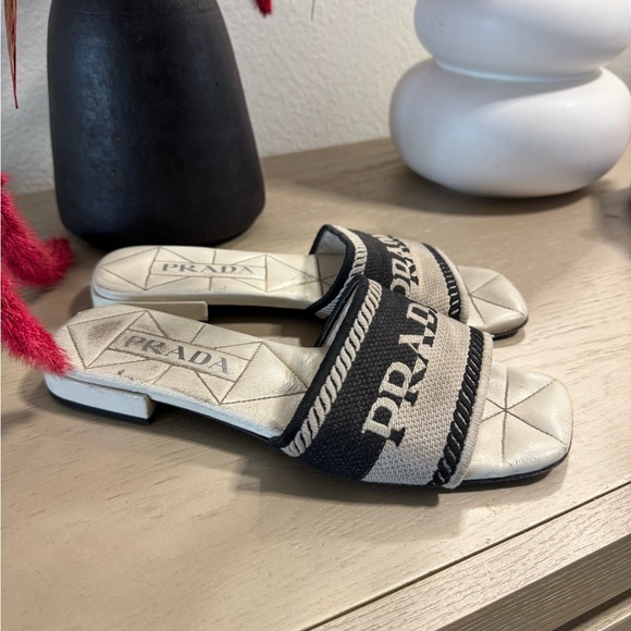 Prada Logo Women's Sandals size 38 - Picture 1 of 6